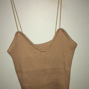 tan ribbed tank top